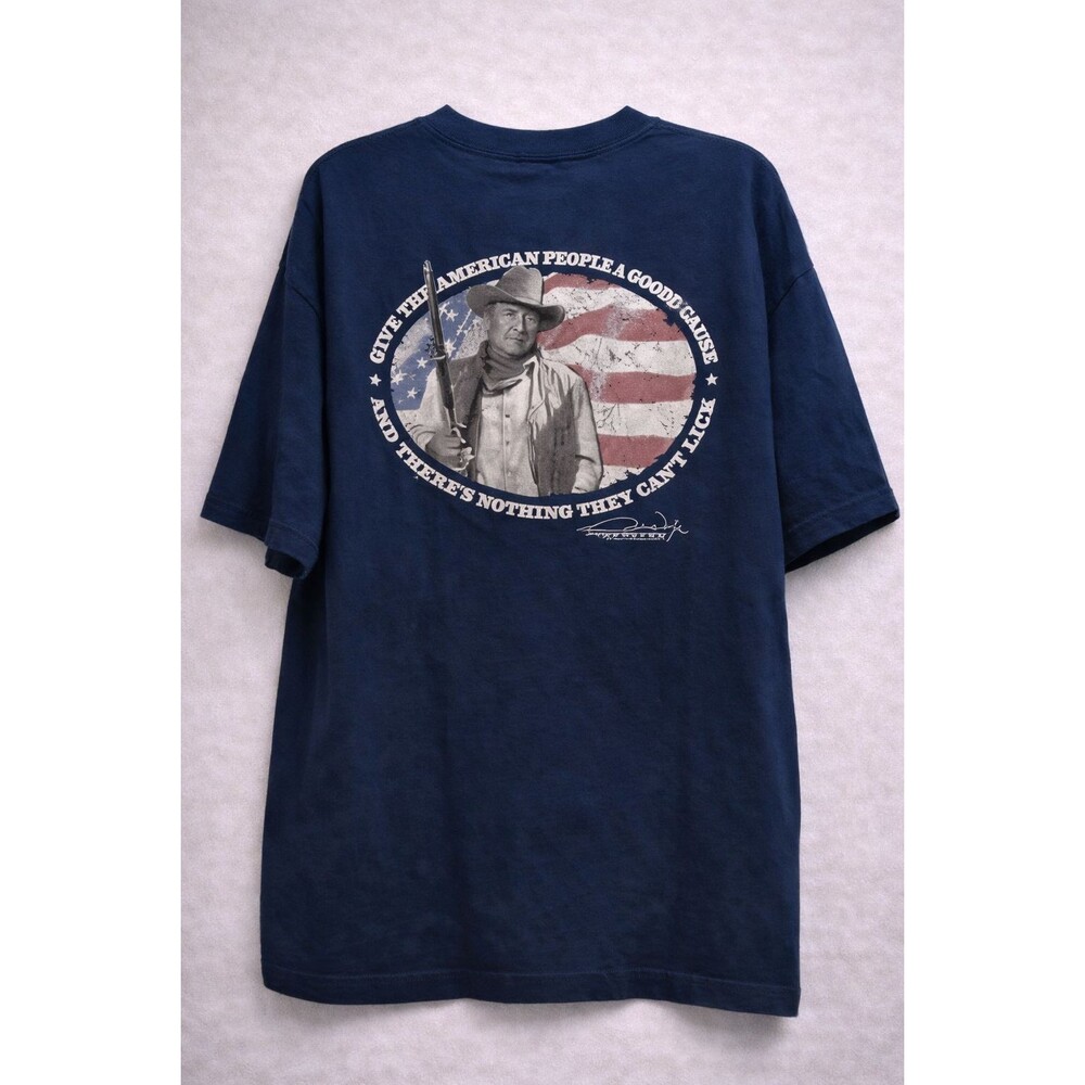 John Wayne Graphic T Shirt Mens XL American Flag Western Cowboy Tee